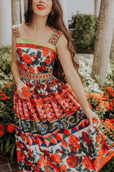 Robe longue à imprimé fleurs sauvages